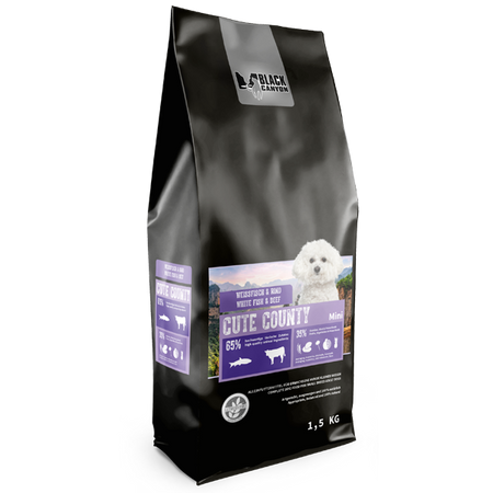 Karma sucha dla psa Black Canyon Cute County Mini Biała ryba i Wołowina 1,5 kg