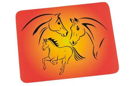 3-in-1-Mousepad aus Mikrofaser HR mit Pferden