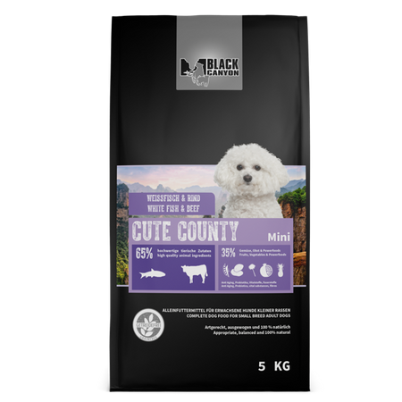 Karma sucha dla psa Black Canyon Cute County Mini Biała ryba i Wołowina 1,5 kg