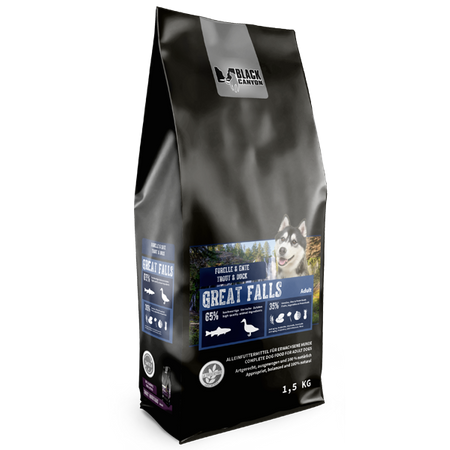 Karma sucha dla psa Black Canyon Great Falls Pstrąg i Kaczka 1,5 kg