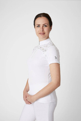 Horze Kaitlin Damen Trainings-/ Turniershirt mit kurzen Ärmeln und Blumendetail